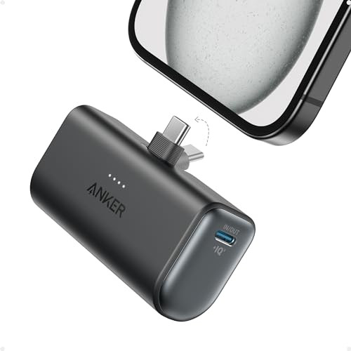5,000mAh Anker Nano Power Bank with Built-in Foldable USB-C Connector
