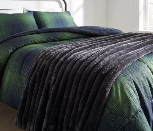 Mainstays Dream Channel Faux Fur Blankets Deal