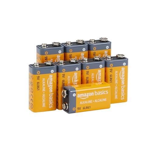 Amazon Basics 9V Alkaline Batteries 8-Count