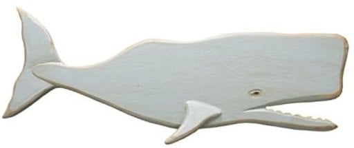 Primitives by Kathy Shaped Wooden Wall Art, 24.25 x 7.75-Inches, Whale