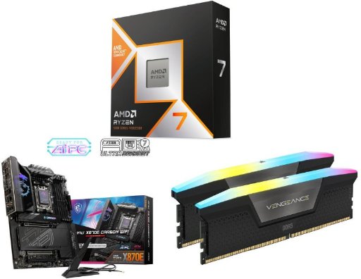 AMD Ryzen 7 9850X3D CPU, MSI MPG X870E CARBON AM5 ATX Motherboard, RAM & More Bundle
