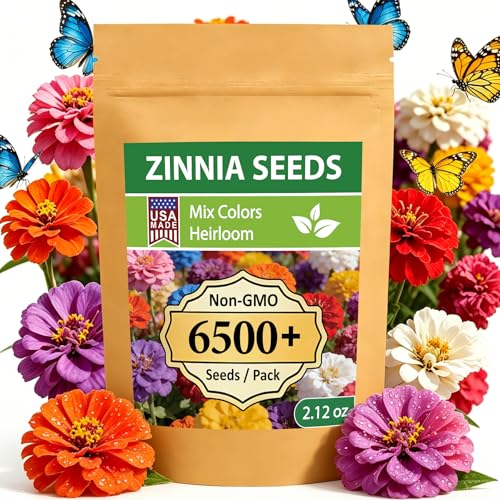 California Giant Zinnia Seeds, 6500+ Bulk Pack Mixed Colors Deal