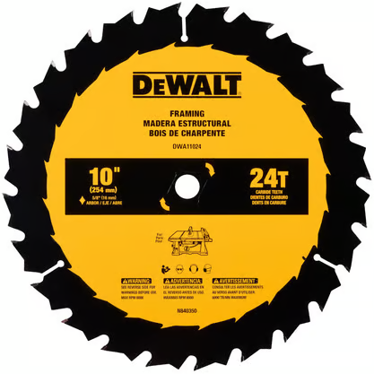 DEWALT 10 in. Carbide Tipped Framing Saw Blade 24 teeth Deal