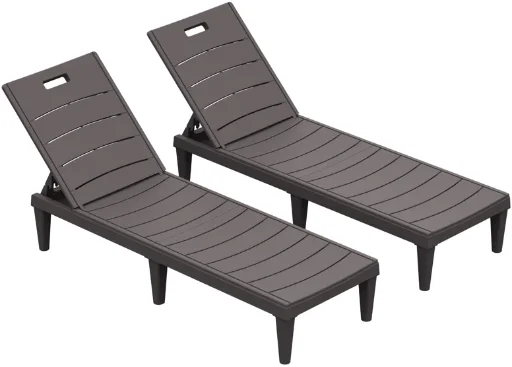 Arlmont & Co Outdoor Chaise Lounge Chairs 2-Piece with 5 Position Adjustable Backrest Deal