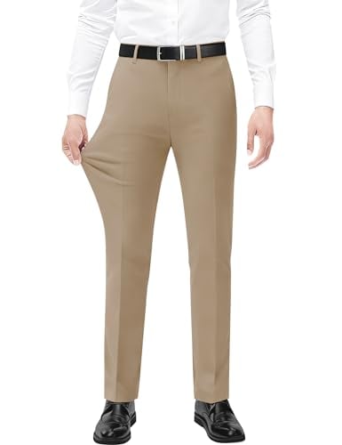 Men's Dress Pants Stretch Beige