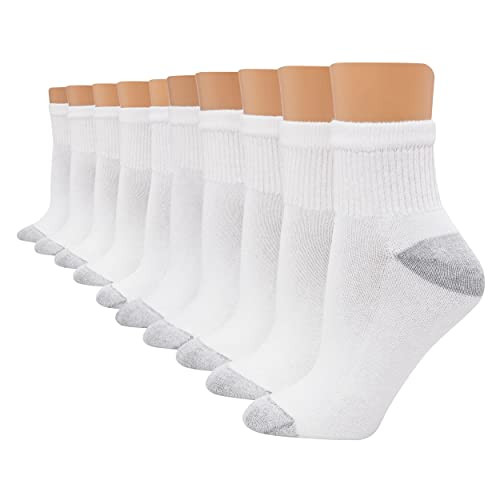 Hanes Women's Ankle Cushioned Moisture-Wicking Socks 10-Pair