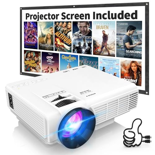 Panseba Mini 1080p Bluetooth Projector w/ Screen Included