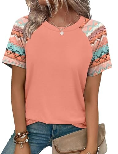 WIHOLL Crewneck Short Sleeve Summer Tops   Deal