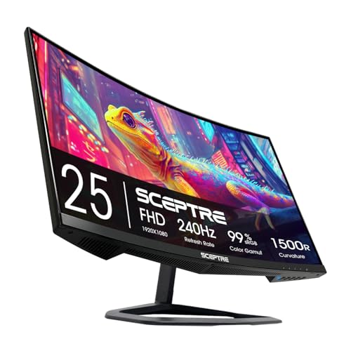 Sceptre 24.5" Curved FHD 1080p 240Hz Gaming Monitor