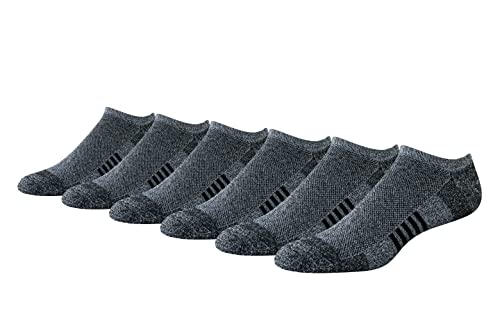 Amazon Essentials Men's Cushioned Athletic No-Show Socks 6-Pack (Black/White Marl, Size 13-15) Deal