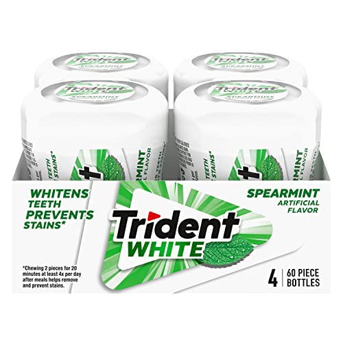Trident White Sugar Free Gum Spearmint 4-Pack 60-Count