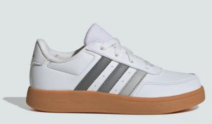 Adidas Kids' Breaknet Lifestyle Court Lace Shoes (Cloud White/Grey Four/Gum)