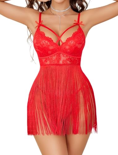 Avidlove Women Sexy Nightgown Tassel Lace Babydoll Lingerie Rave Outfits Deal