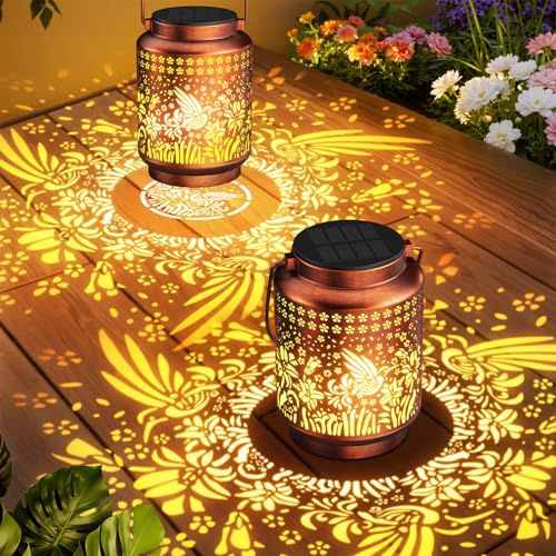 KOOPER Hummingbird Hanging Solar Lantern Lights 2-Pack Deal