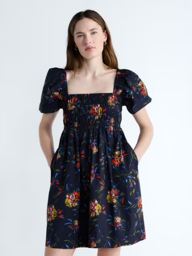 Free Assembly Women’s and Women’s Plus Puff Sleeve Peasant Mini Dress Deal