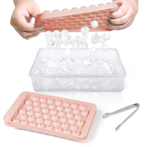 Wibimen 2-Pack 0.8" Round Ice Cube Tray w/ Lid and Bin Deal