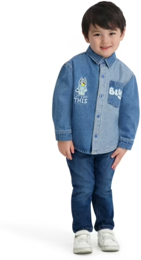 Bluey or Cars Toddler Boy Denim Shacket 12M-5T