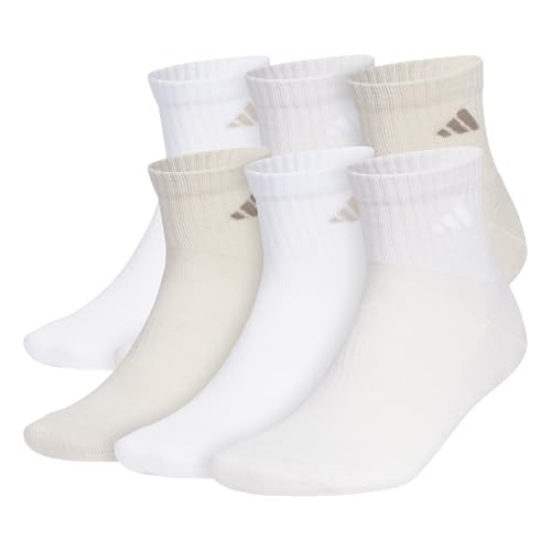 adidas Men’s Athletic Cushioned 6-Pack Quarter Socks