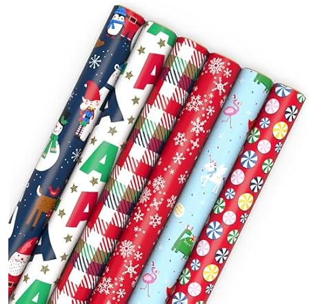 Hallmark Kid’s Christmas Wrapping Paper 6-Roll Deal