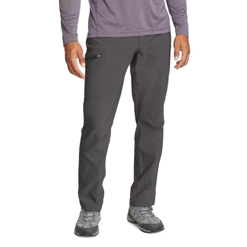 Eddie Bauer Men's Athletic Fit Fixed Waist Active Performance Rainier Pants Dark Smoke Rainier 34W x 30L Deal