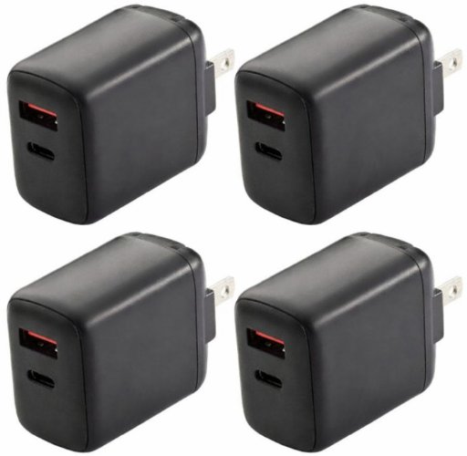 PowerXcel 20 Watt Type-C & USB-A Wall Chargers 4-Pack