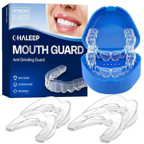 Anti Grinding Mouth Guard for Clenching Teeth at Night, 4-Packs