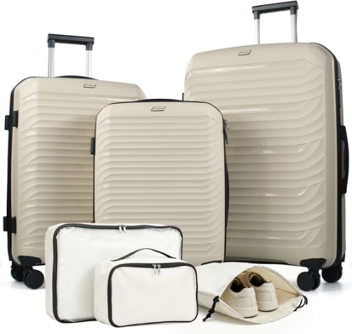 Travelhouse Hardshell Spinner Luggage Set w/ 2 Packing Cubes (3-Piece) Deal