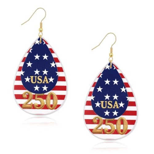 American Flag Earrings USA 250 Deal