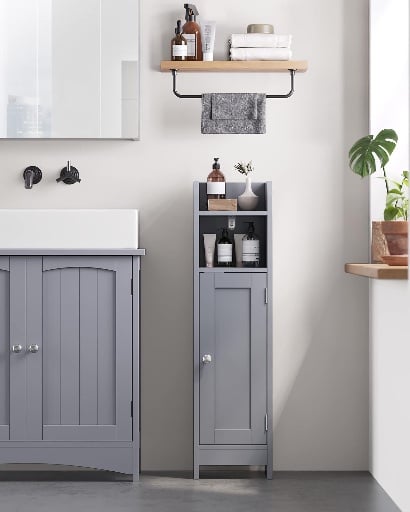 VASAGLE Small Storage Corner Floor Cabinet with Door 