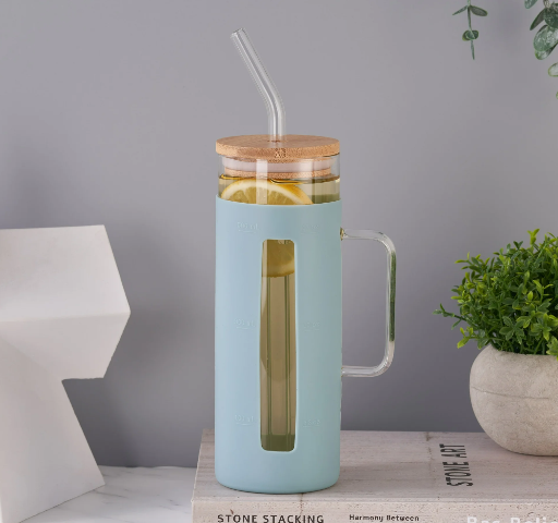 Mainstays Glass 22oz Tumbler with Blue Protective Silicone Sleeve Deal