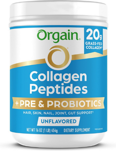 Orgain Hydrolyzed Collagen Peptides + Prebiotic & Probiotics Powder 2 x 1-Pound
