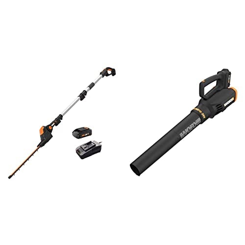 WORX WG252 20V 20" Cordless Hedge Trimmer & 20V 2-Speed Leaf Blower Combo Deal