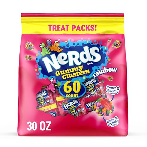 Nerds Clusters Rainbow Candy 8 Ounce, 60-Pack