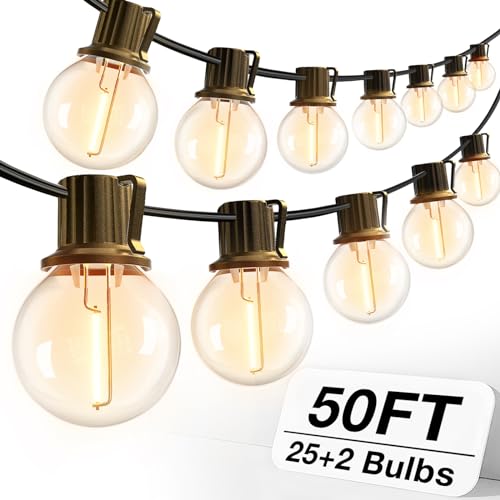 addlon 50FT Outdoor String Lights 27 G40 LED Bulbs Dimmable Deal