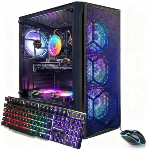 STGAubron Gaming PC Desktop Intel Core i7, Radeon RX 580 8G, 16G RAM, 512G SSD