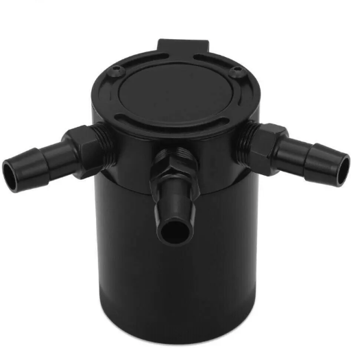 Flashark Universal Aluminum Racing Baffled 3-Port Oil Catch Can