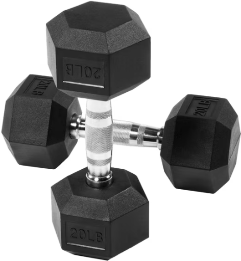 Gianna 2Pcs 20 lbs Hex Dumbbells with Rubber Coated