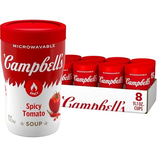 Campbell's Microwavable Sipping Soup Spicy Tomato 4 x 8-Pack
