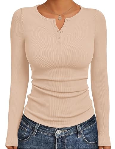 Ekouaer Women's Long Sleeve Henley Shirts  Deal