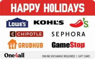 $57.50 One4All Gift Card (Kohls. Lowes, Grubhub & More)