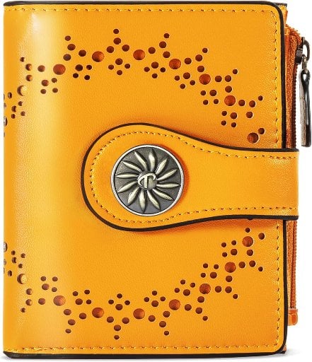 Tipmile Women's Bifold RFID Blocking Wallet w/ Zipper Coin Pocket (Solid Colors) Deal