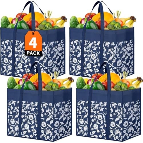 WOWBOX Reusable Grocery Bags - 4 Pack Deal