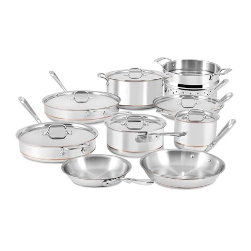 All-Clad Copper Core 5 Ply Stainless Steel Cookware Set 15 Piece
