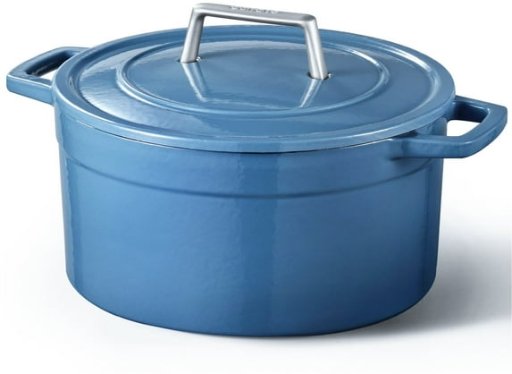 Carote 5QT Enamel Cast Iron Dutch Oven Pot Bluestone