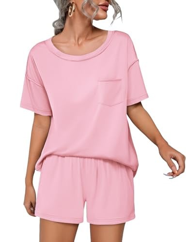 Ekouaer Womens Short Sets 2 Piece Soft Lounge Set Deal