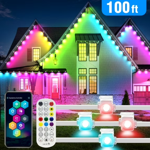100' Daybetter Permanent Outdoor Waterproof LED Smart Eaves Lights