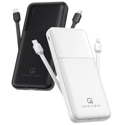Portable Charger with Built in Cables 10000mAh 2-Pack Deal