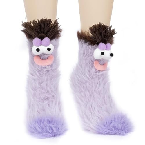 3D Coral Velvet Cartoon Monster Socks - Many Colors 