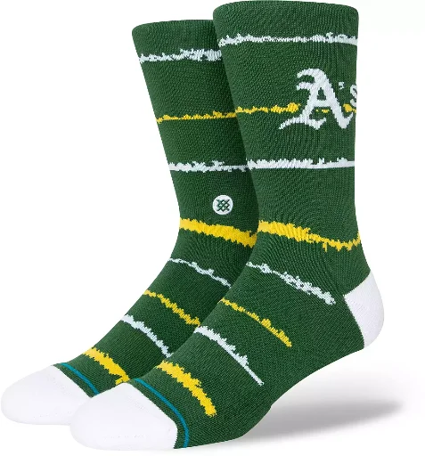 Stance Oakland Athletics Green Chalk Crew Sock, Men's