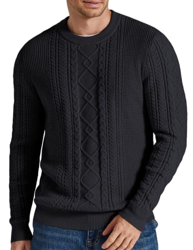 COOFANDY Men's Cable Knit Crewneck Sweater Deal